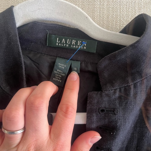 Ralph Lauren Linen LRL Jacket Sz 10 Black Victorian Western Gothic Military - Picture 3 of 5